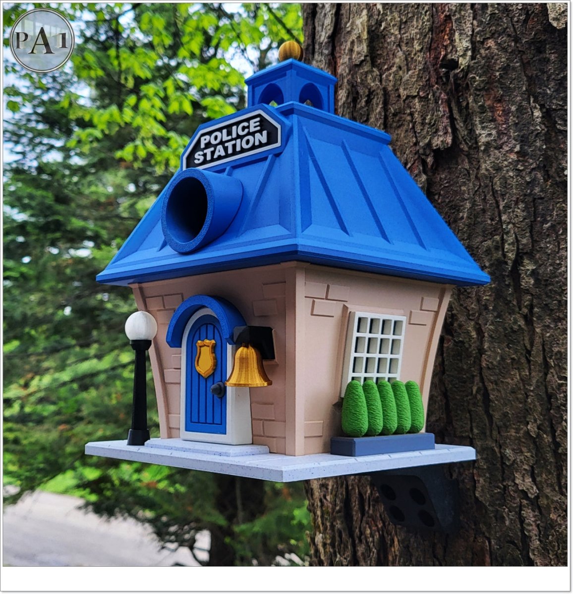 Police Station Birdhouse – Fun Law Enforcement Birdhouse for Garden or Home Decor