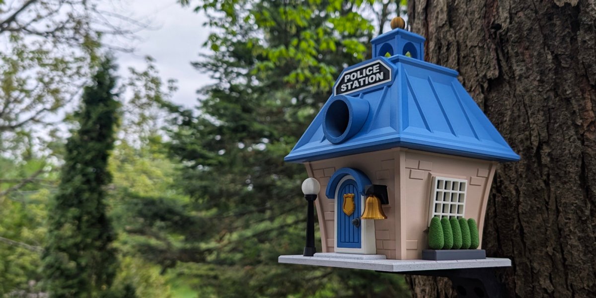 Police Station Birdhouse – Fun Law Enforcement Birdhouse for Garden or Home Decor