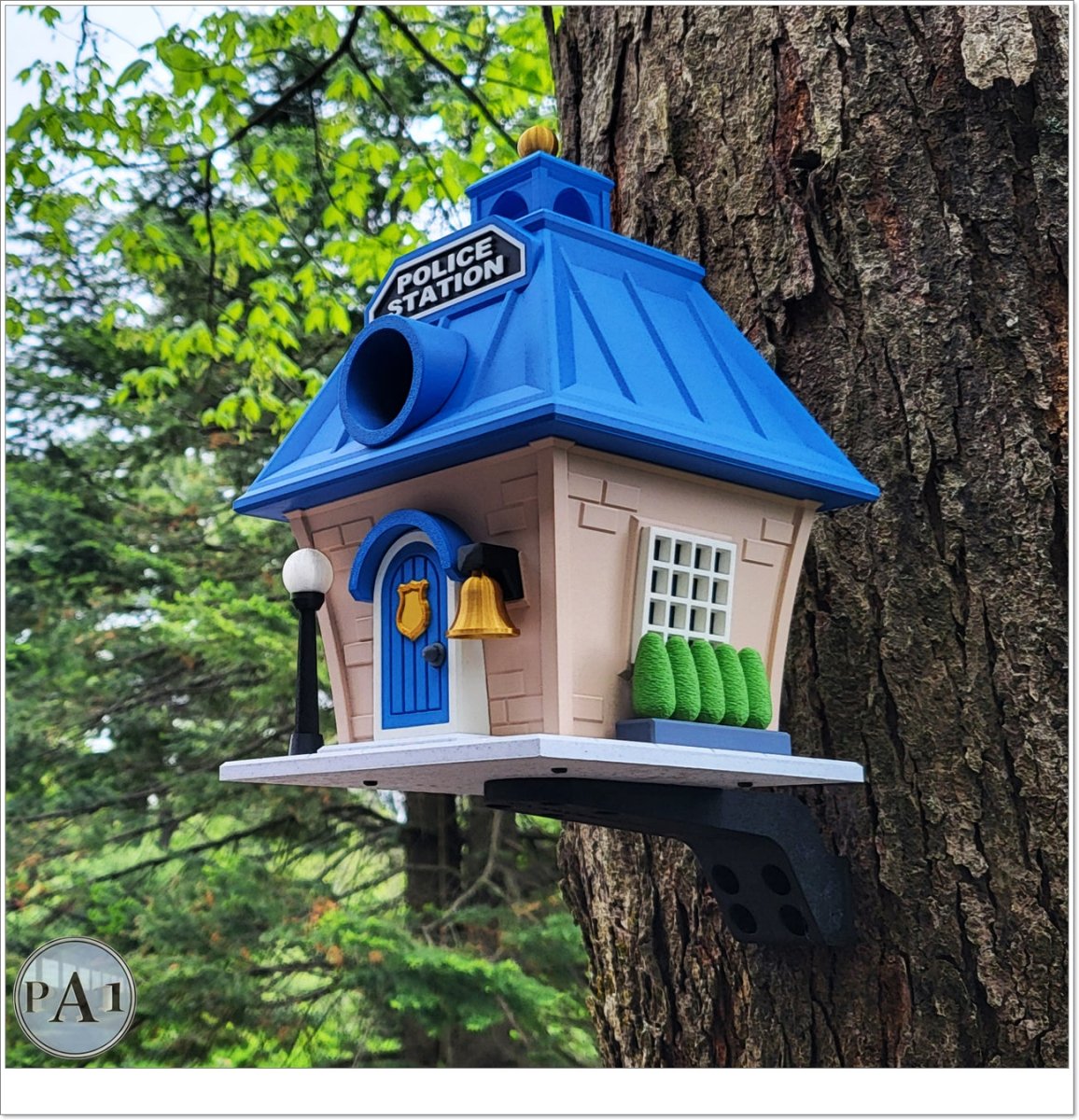 Police Station Birdhouse – Fun Law Enforcement Birdhouse for Garden or Home Decor