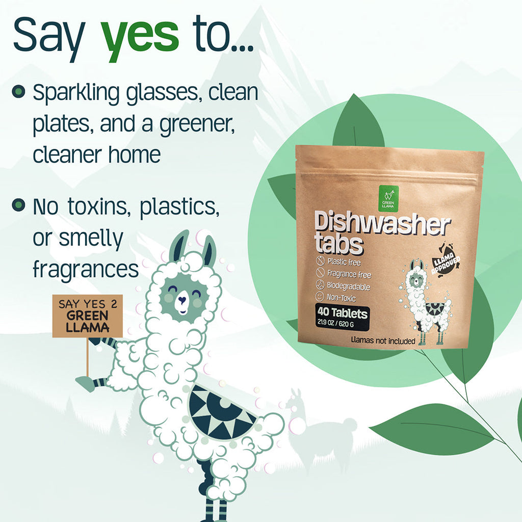 Eco-Friendly Dishwasher Tablets - Plastic-Free, Fragrance & PVA Free, 40 Loads
